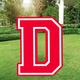 Red Collegiate Letter (D) Corrugated Plastic Yard Sign, 30in